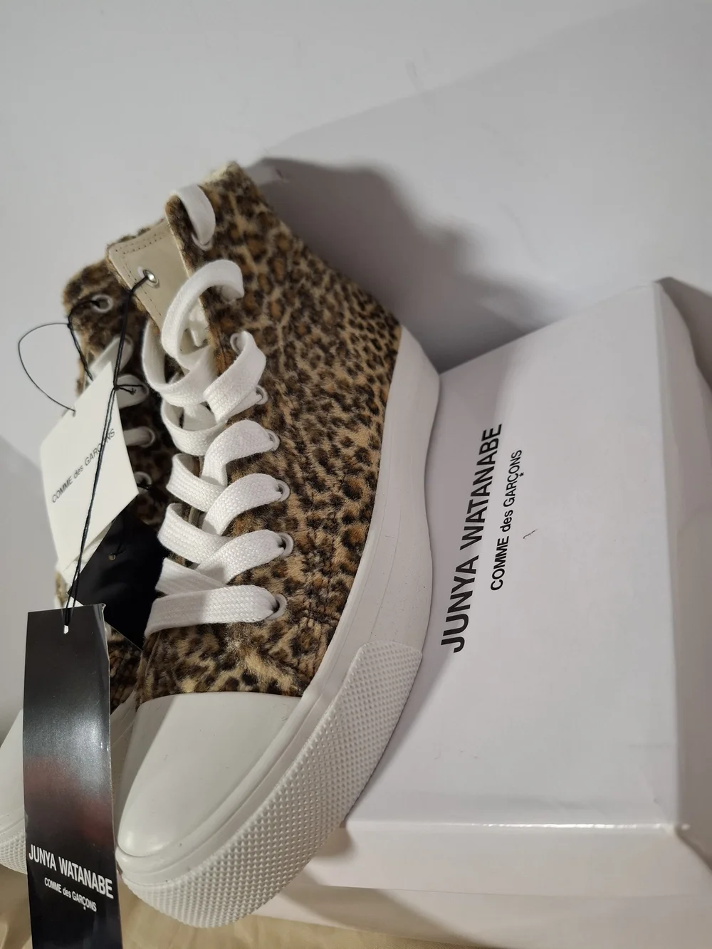 Junya Watanabe Leopard-Print High-Top Sneakers - Brown/White